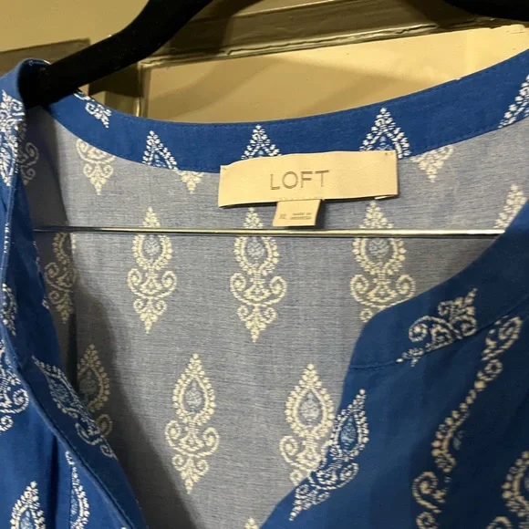 NWOT Loft Sleeveless Patterned Dress with Tie Waist - Picture 2 of 2